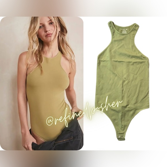 Free People Intimately Down to Earth Bodysuit size XS/S Army NWT - Picture 1 of 4